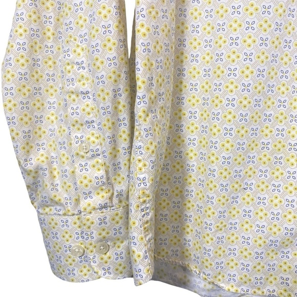 SOUTHERN PINES men size XXL long sleeve button up yellow tan floral casual shirt - Picture 5 of 7